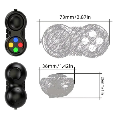 Fidget Pad with 8 Fidget Functions, Fidget Controller Stress Reducer, Fidget Toy Cube Relieves Stress and Anxiety Toys