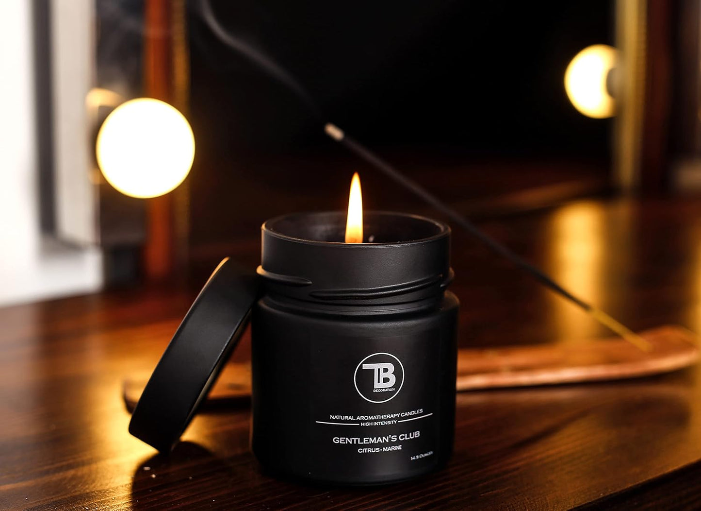 Tb Decoration Scented Jar Candles Men Concept Premium Aromatherapy Candles Smoky Clove in Luxury Black Box and Jar Home Decor for Man and Women (Clove & Smoke)