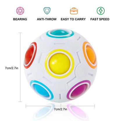 Creative Magic Rainbow Puzzle Ball Fidget anti Stress Toys for Children Adult Stress Relief Colors Matching Ball Fun Games Gifts