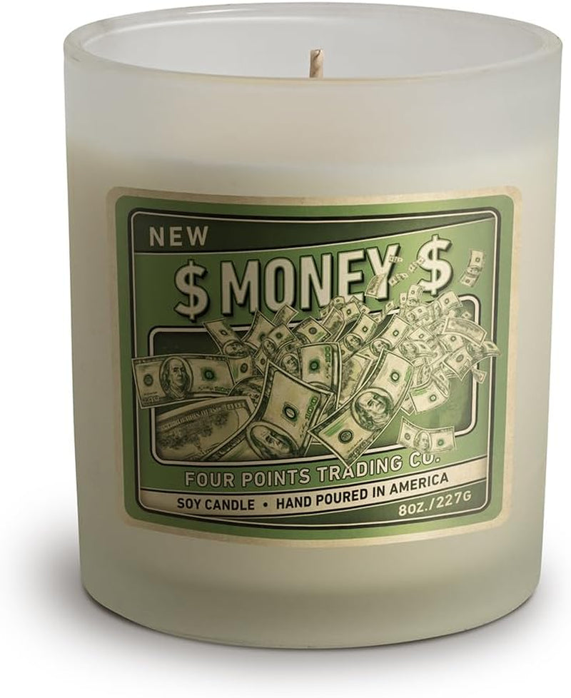 Money Scented 8 Oz Soy Aromatherapy Candle W/Jar -