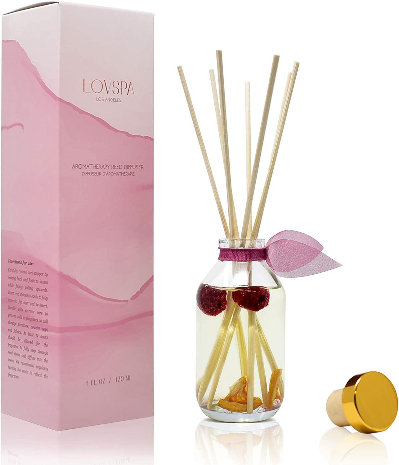 Hawaiian Breeze Reed Diffuser Set - Passionfruit, Lime, Raspberry & Orange Scent Diffuser - Reed Diffusers for Home with Long Lasting Fragrance - Non-Toxic Oil Reed Diffuser - Made in the USA