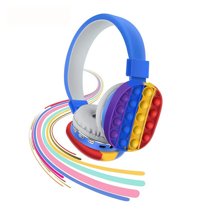 ZK30 2021 Headphone Fidget Toy Decompression Попит Creative Silicone Headset Toy Fidget Wireless Headphone Toy Tie Dye Headphone