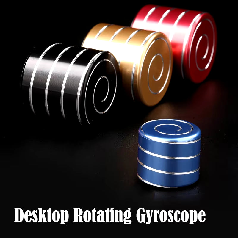 Desktop Stress Relief Toy Metal Decompression Hypnosis Rotary Gyro Adult Fingertip Toy Kinetic Cylindrical Spinner Fidget Toys