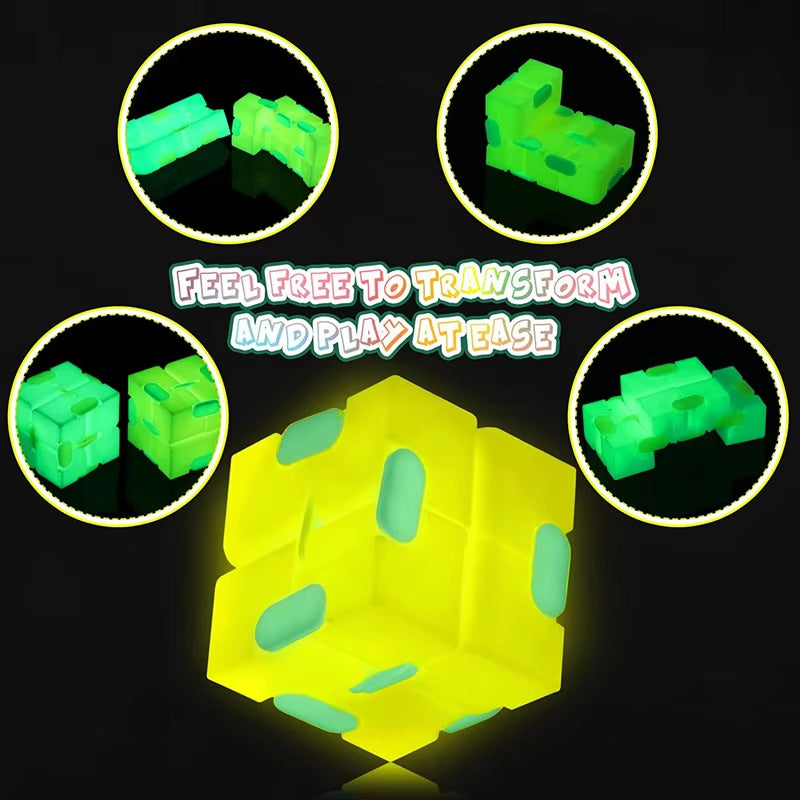 Luminous Fidget Toy Autism anti Stress Relief Creative Infinite Cube Magic Cube Office Flip Cubic Stress Reliever Autism Toys