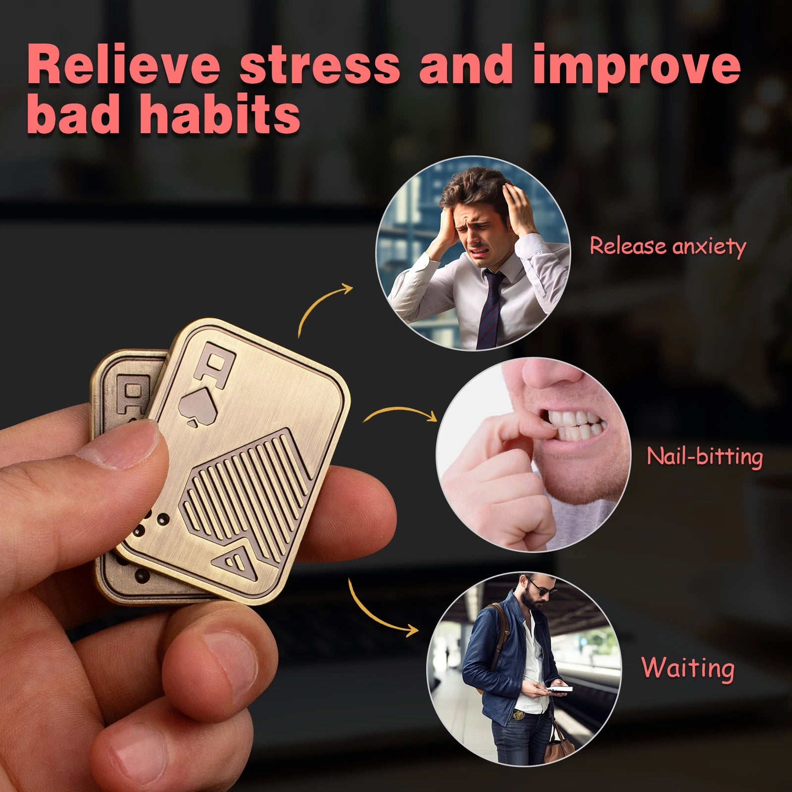 Fidget Toys Adults Fidget Slider Magnet Metal Fidget Toys for Anxiety ADHD Stress Relieve Good Gift for Men Boys