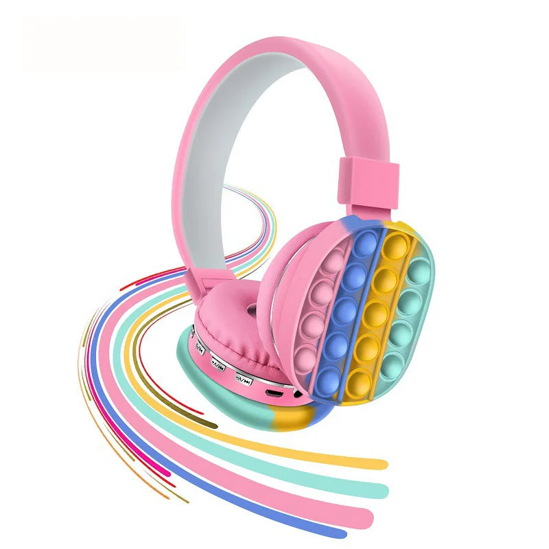 ZK30 2021 Headphone Fidget Toy Decompression Попит Creative Silicone Headset Toy Fidget Wireless Headphone Toy Tie Dye Headphone