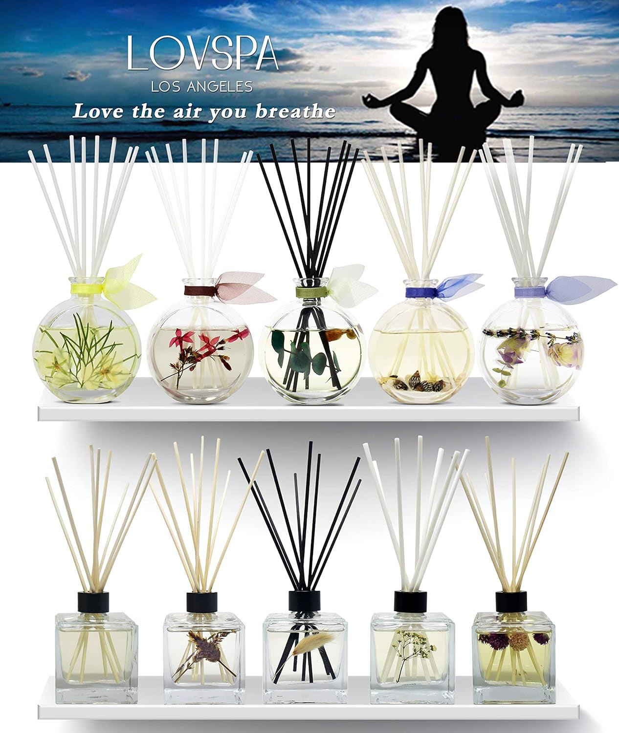 Hawaiian Breeze Reed Diffuser Set - Passionfruit, Lime, Raspberry & Orange Scent Diffuser - Reed Diffusers for Home with Long Lasting Fragrance - Non-Toxic Oil Reed Diffuser - Made in the USA