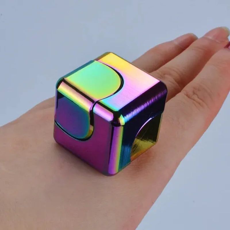 Metal Cube Fingertip Spinner Decompression Spinning Tops Anti-Anxiety Toys Hand Fidget Spinner Vent Toys Flipo Flip for Children