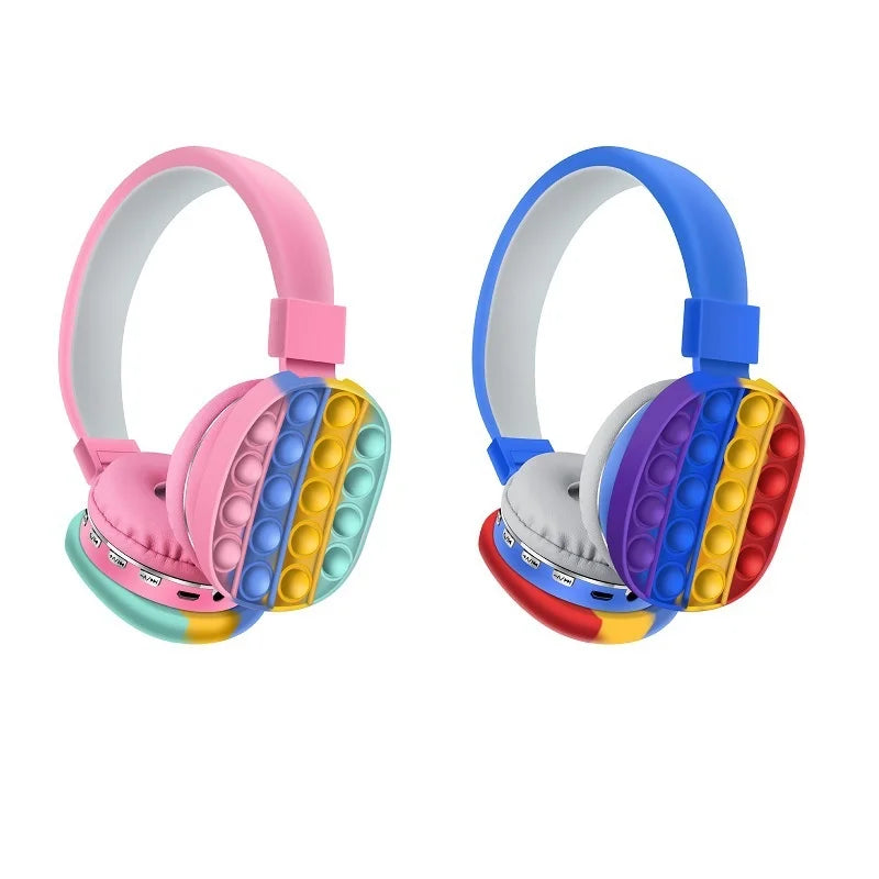 ZK30 2021 Headphone Fidget Toy Decompression Попит Creative Silicone Headset Toy Fidget Wireless Headphone Toy Tie Dye Headphone