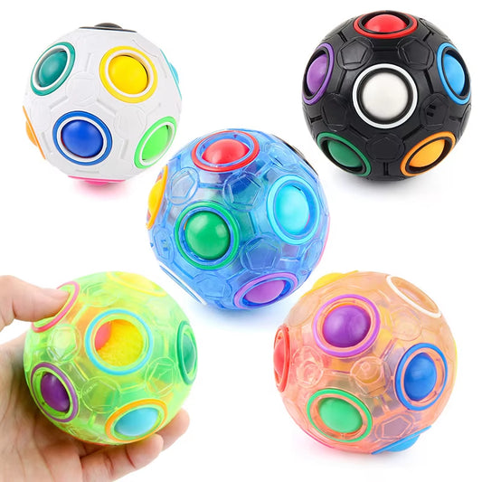 Creative Magic Rainbow Puzzle Ball Fidget anti Stress Toys for Children Adult Stress Relief Colors Matching Ball Fun Games Gifts